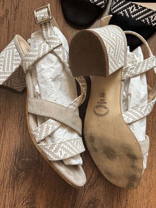 Италиански сандали Zee lane 37 номер.2 чифта-черни и бежови