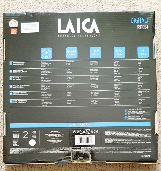 Cântar de baie nou LAICA PS1054W