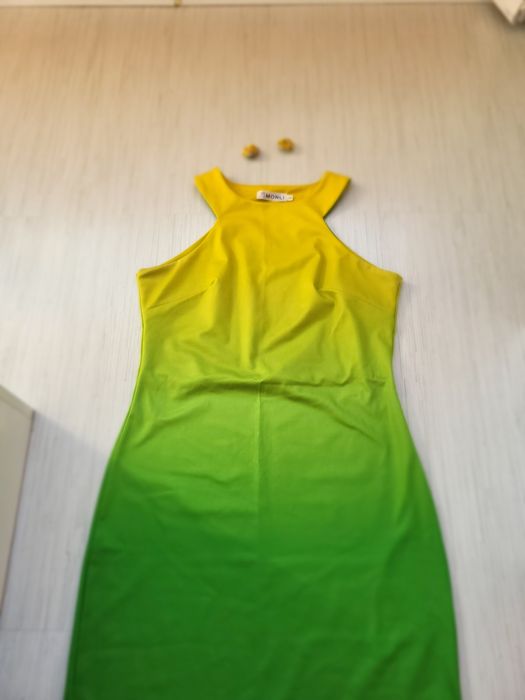 Дълга лятна рокля розово лилаво