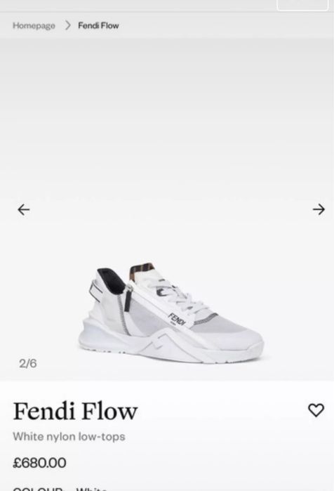 Оригинални дамски маратонки Fendi, размер 37.5, скъсан цип