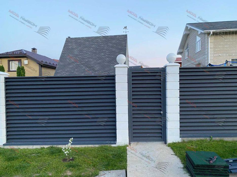 Забор жалюзи металлический