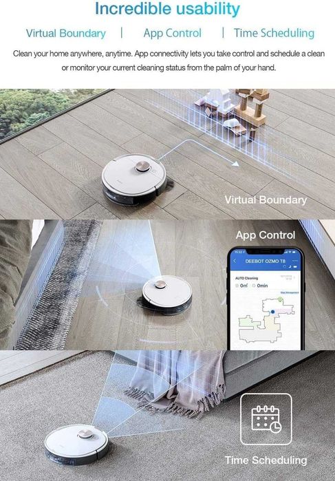 Прахосмукачка робот Ecovacs Deebot Ozmo T8+