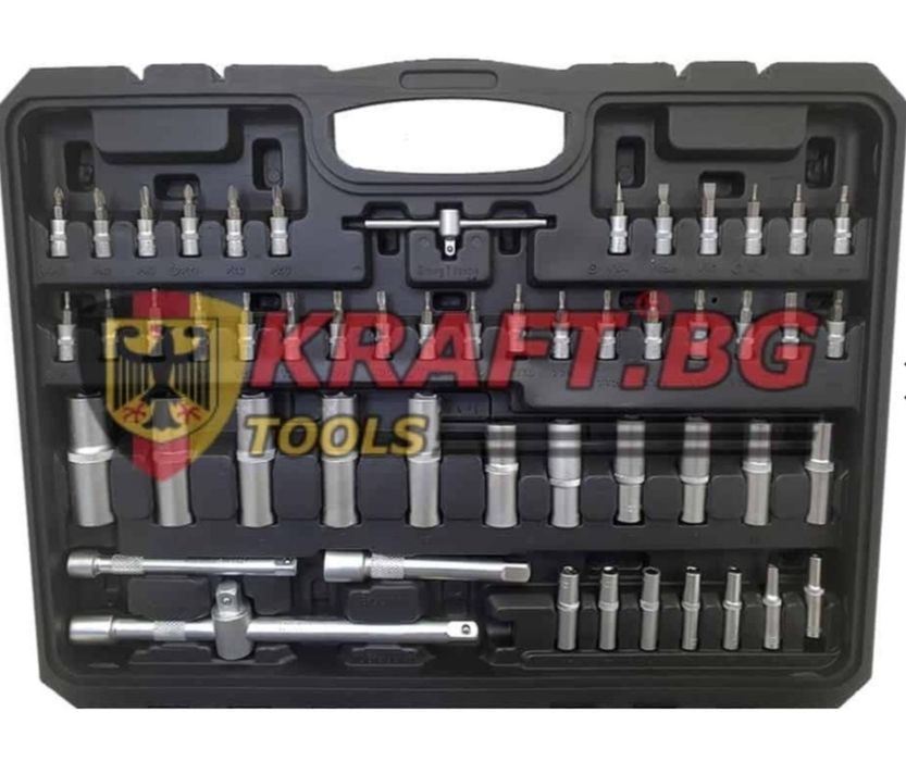 Куфар с инструменти Гедоре 172 части с 3 боря Тресчотки