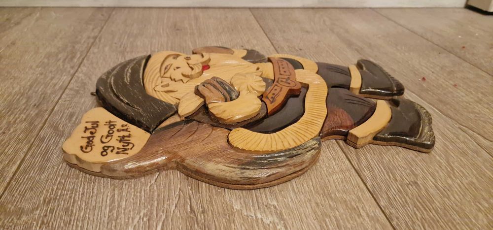 Винтидж Дървен Дядо Коледа– Норвегия. 31см/ 24см