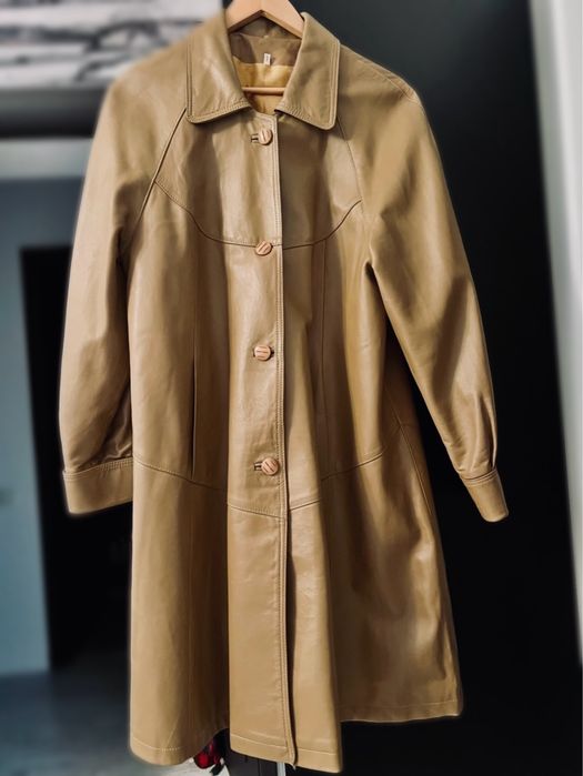Trench / pardesiu nou nepurtat din piele naturala