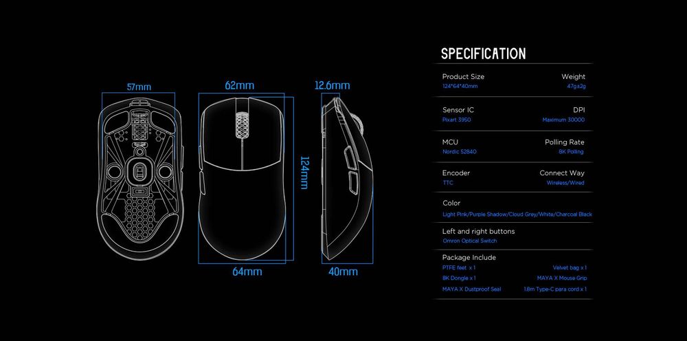LAMZU maya X 8k игровая мышь