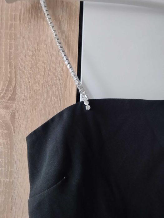 Топ с камъчета на презрамките, Zara, XS