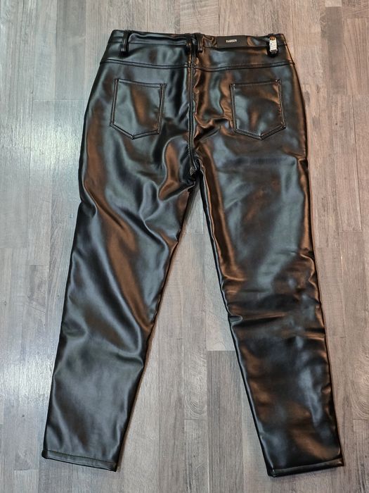 Кожаные брюки утепленные