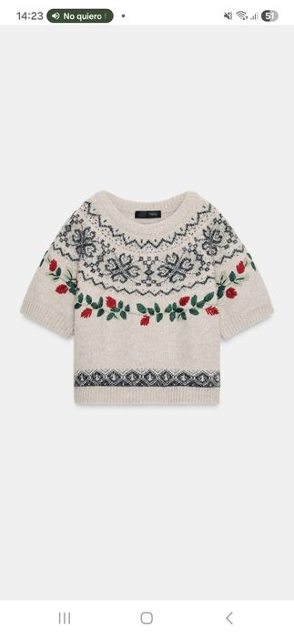 Pulover cu flori brodate Zara