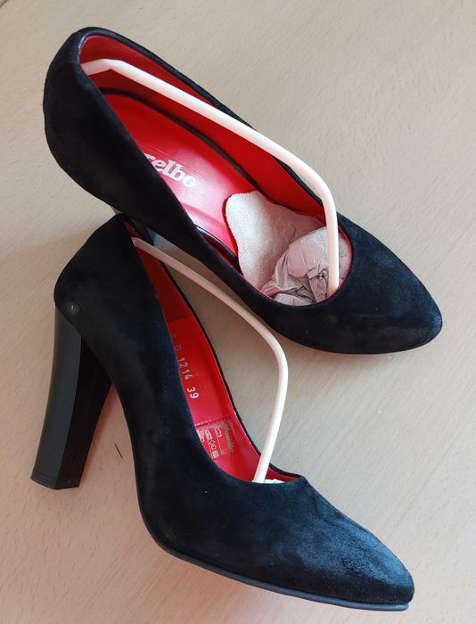 Pantofi negri piele intoarsa MARELBO , mas  39