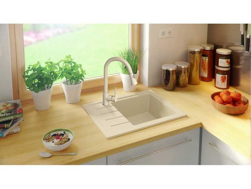 Кухненска Мивка от Гранит  Копенхаген 40 Top 550 x 500 мм - Бежова