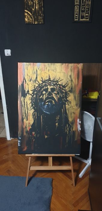 Tablou pictat Iisus Mântuitorul 100cmx70cm