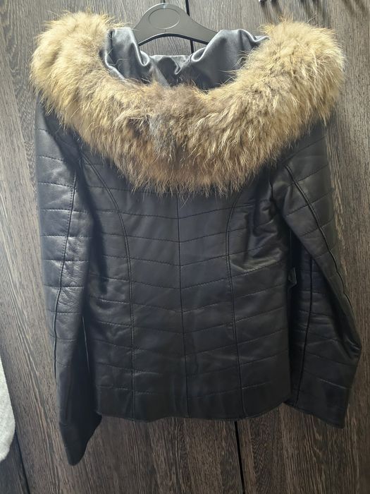 Дамско яке естествена кожа Dawn'M с естествен косъм