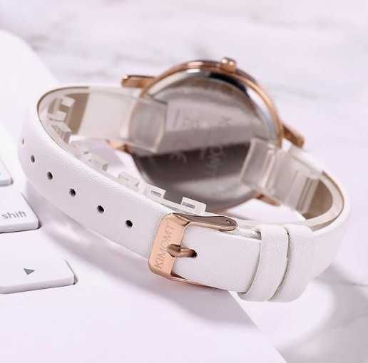 Дамски часовник KIMOMT, кожена каишка, японски кварцов механизъм