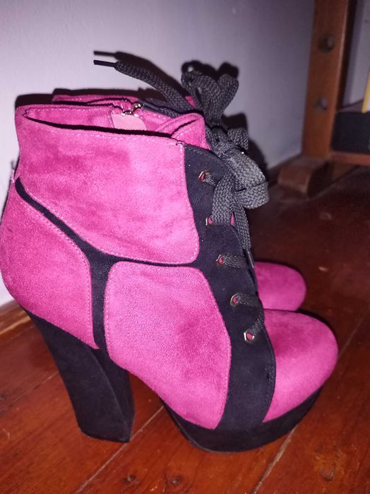 Botine fucsia cu platforma
