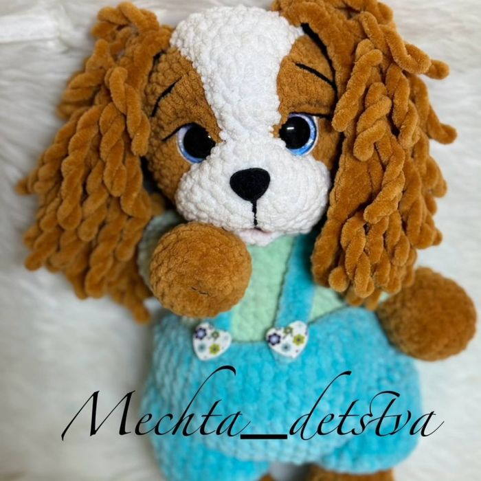 Продается вязаный щенок спаниеля