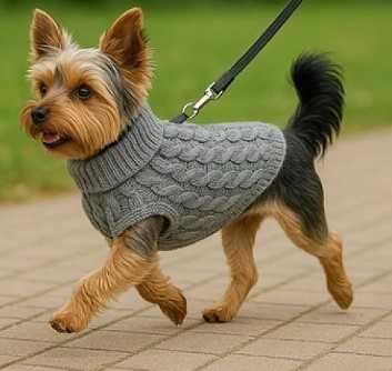 Топла зимна дреха тип пуловер за куче