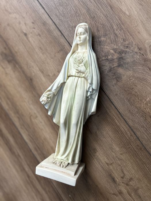 Statueta Sfanta Maria•Alabaster White&Blue•27cm-Cadou