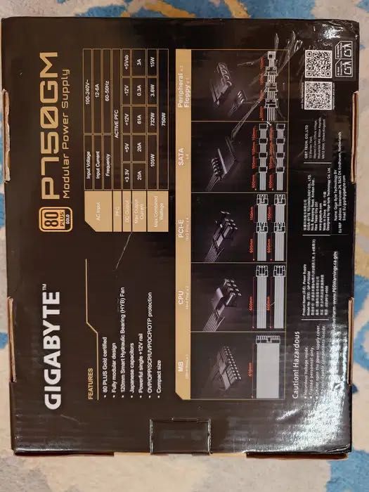 Sursa Gigabyte 750W 80Plus Gold P750GM ca noua