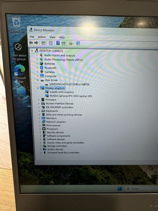 Laptop Gaming MSI Thin 15 intel i5-12450H 16GB Nvidia RTX3050