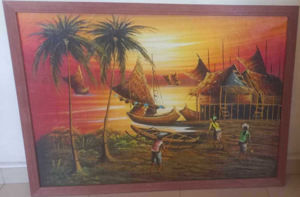 Картина от Бали, Индонезия и Картина на В. Славчев