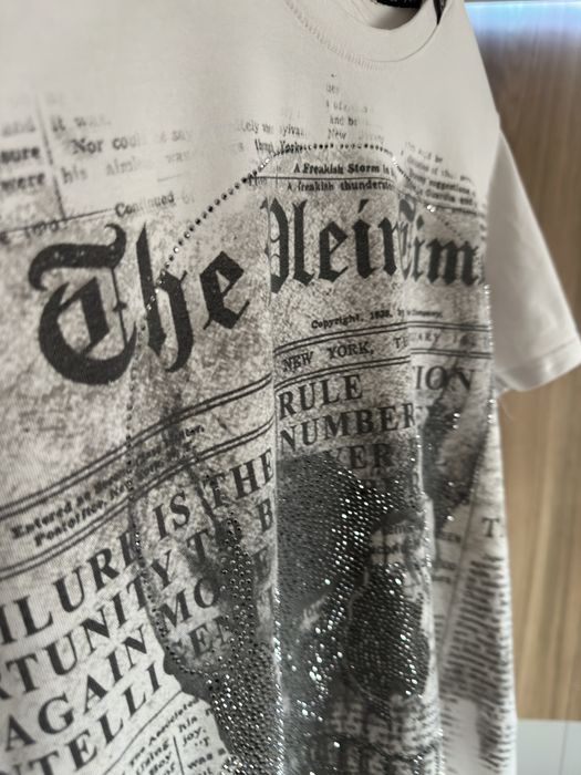 PHILIPP PLEIN оригинална мъжка тениска – бяла – skull принт