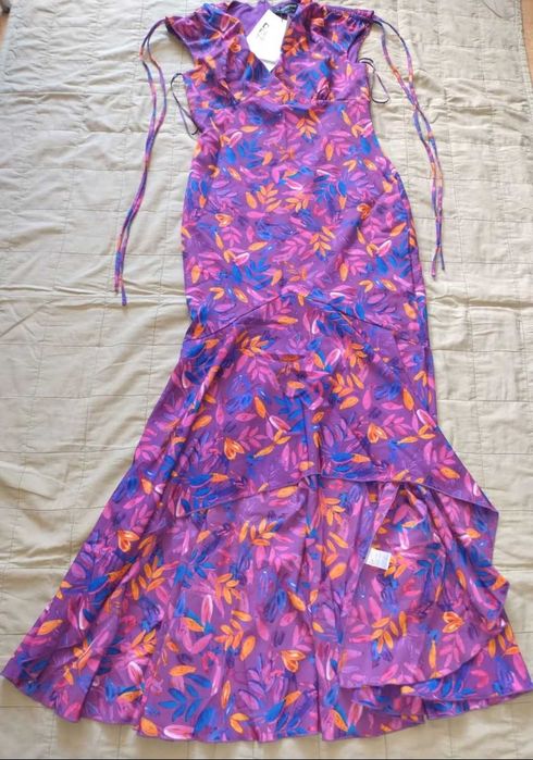 Плажна рокля 91% памук розова Нежна Лятна Рокля шарена  Чисто нови