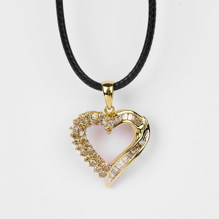 Colier Cu Pandant Din Aur De 14 K Cu Diamante Naturale-cu certificat