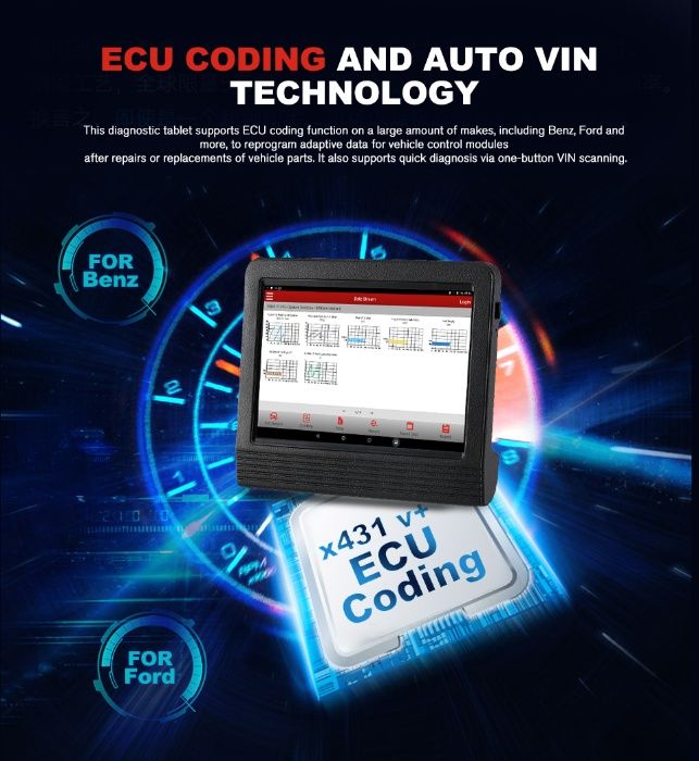 Interfata diagnoza scaner tester Launch X431 V+ tableta 10inch