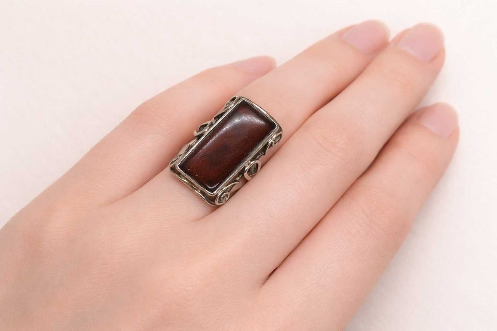 Inel de Atelier – Argint & Chihlimbar Natural