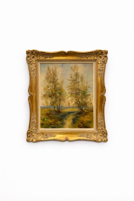 Маслена картина пейзаж F Muller Австрия 1960-те ръчна