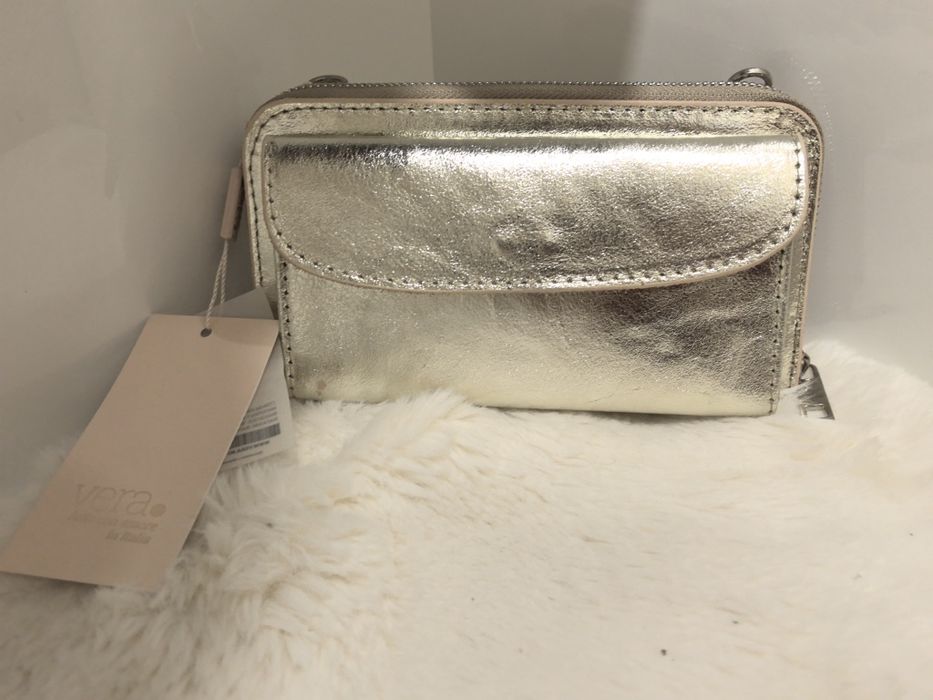 Чанта за повод златна и сребърна