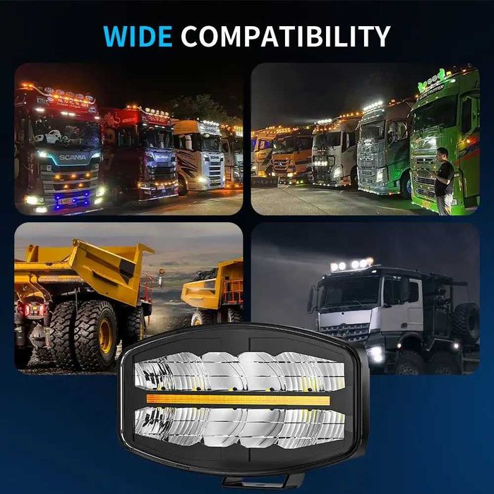 LED мощен диоден фар 12-24V за камиони трактори джипове 10C05