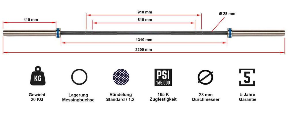 Олимпийски Лост и Дискове - Щанга 127.5 кг / Фитнес Оборудване