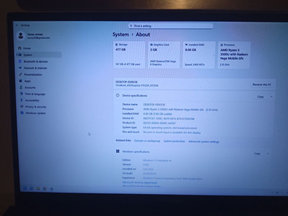 Vând laptop asus vivaboob 15
