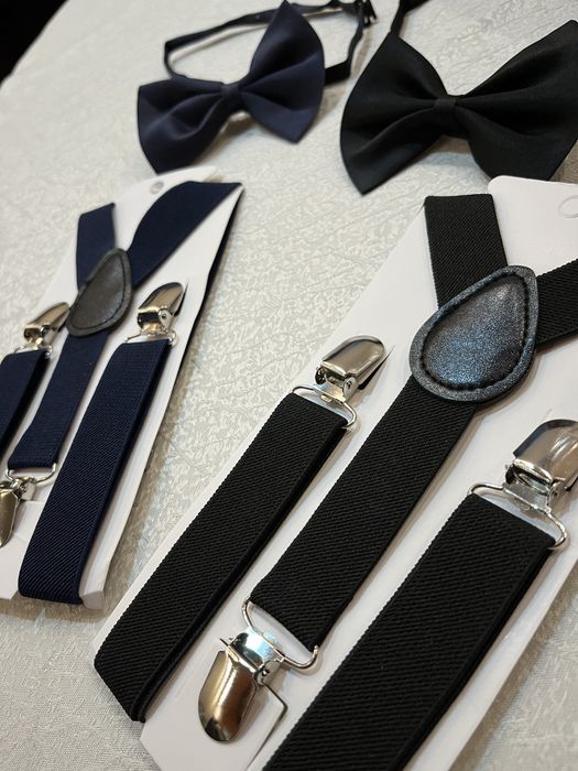 Детски комплект тиранти с папионка