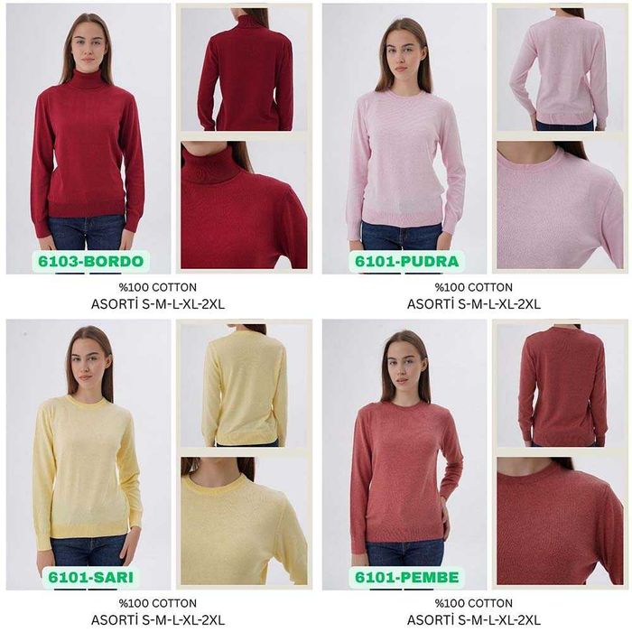 Качествени памучни дамски пуловери ''Тrist Star'' на едро и дребно