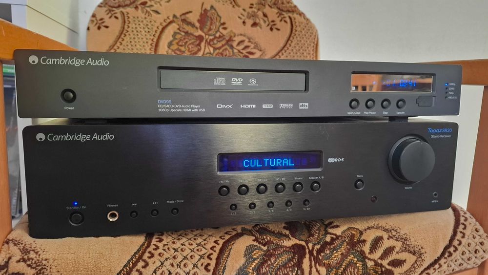 Amplificator cu tuner radio Cambridge Audio Topaz SR20 plus DVD player DVD99
