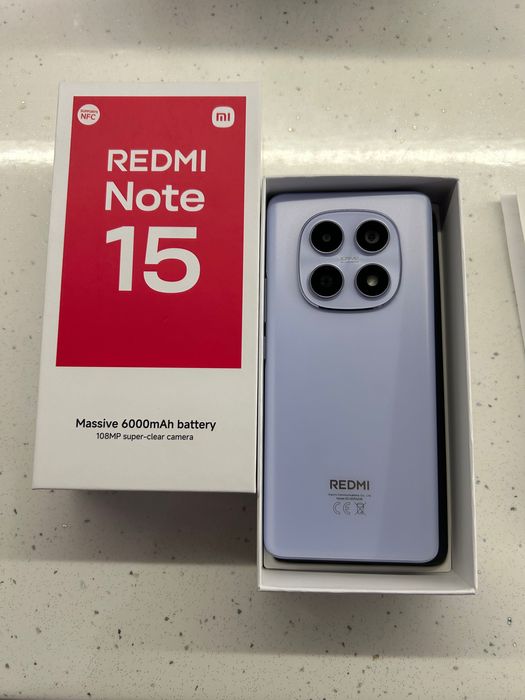 Redmi Note 15 Purple 128GB - Чисто нов, Неупотребяван