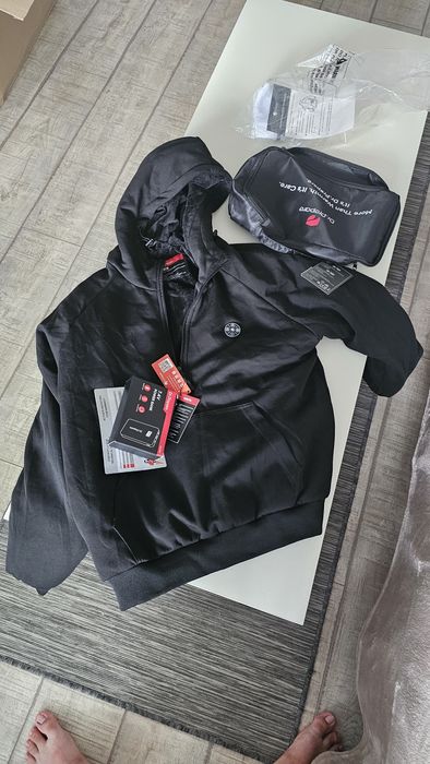 DR.PREPARE Hanorac încălzit Unisex, Hanorac ultra-gros din pluș cu baterie externă de 16000 mAh, 9 zone de încălzire, încălzire maximă 8 ore