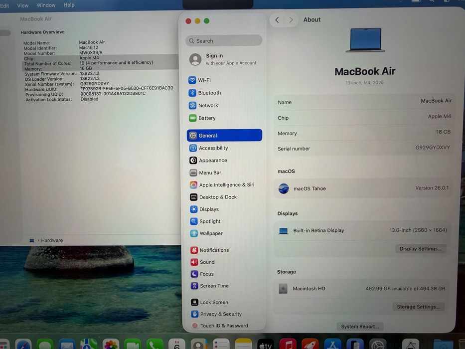 MacBook Air 13" M4 Chip 10-CPU, 10-GPU, 16GB RAM, 512GB SSD