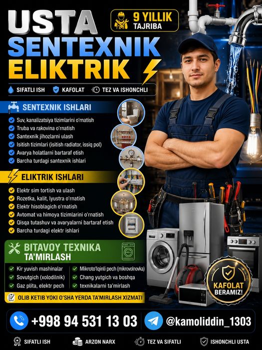 Santexnik eliktrik xizmatlari