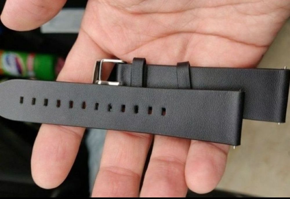 Curea neagra piele subtire 22mm Samsung watch s3 frontier Seiko negru