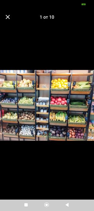 Стелажи за магазин,плод и зеленчук,обзавеждане, оборудване, магазин, п