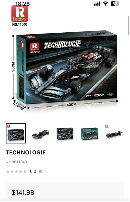 F1 Mercedes Car Lego Techno Reobrix