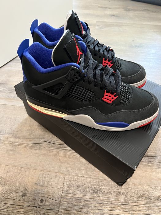 Air Jordan 4 retro black/fire red-deep royal blue noir/bleu royal