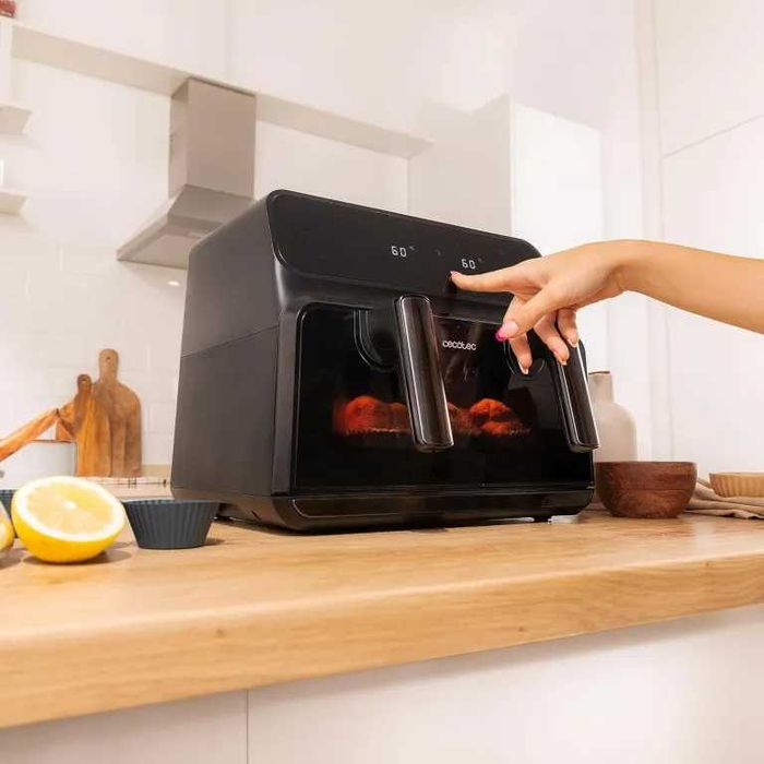 Двоен фритюрник с горещ въздух Cecotec Cecofry Advance 9000 Window 2200W 9L