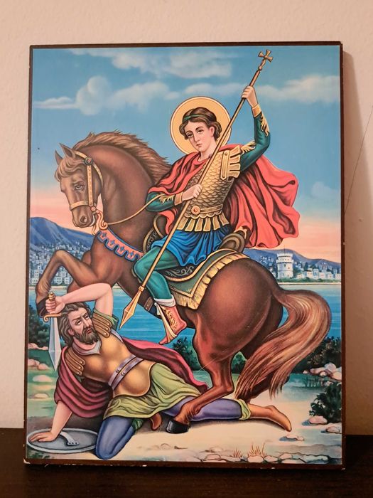 Икона на Свети Димитър - дърво