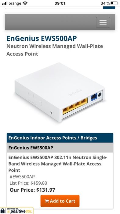 Vând router wireless EnGenius EWS 500 AP
