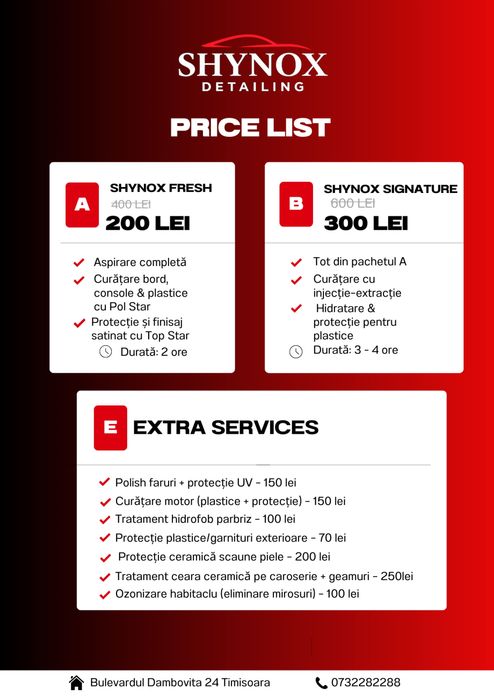 Detailing auto complet – aspirare, extracție, protecție